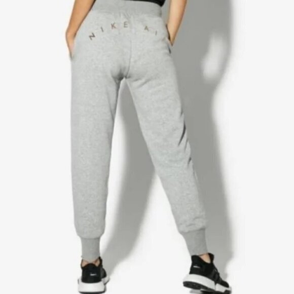 Nike Air Rose Gold Logo Heather  Grey Jogger Sportswear Pants Ladies' sz S - Picture 2 of 9